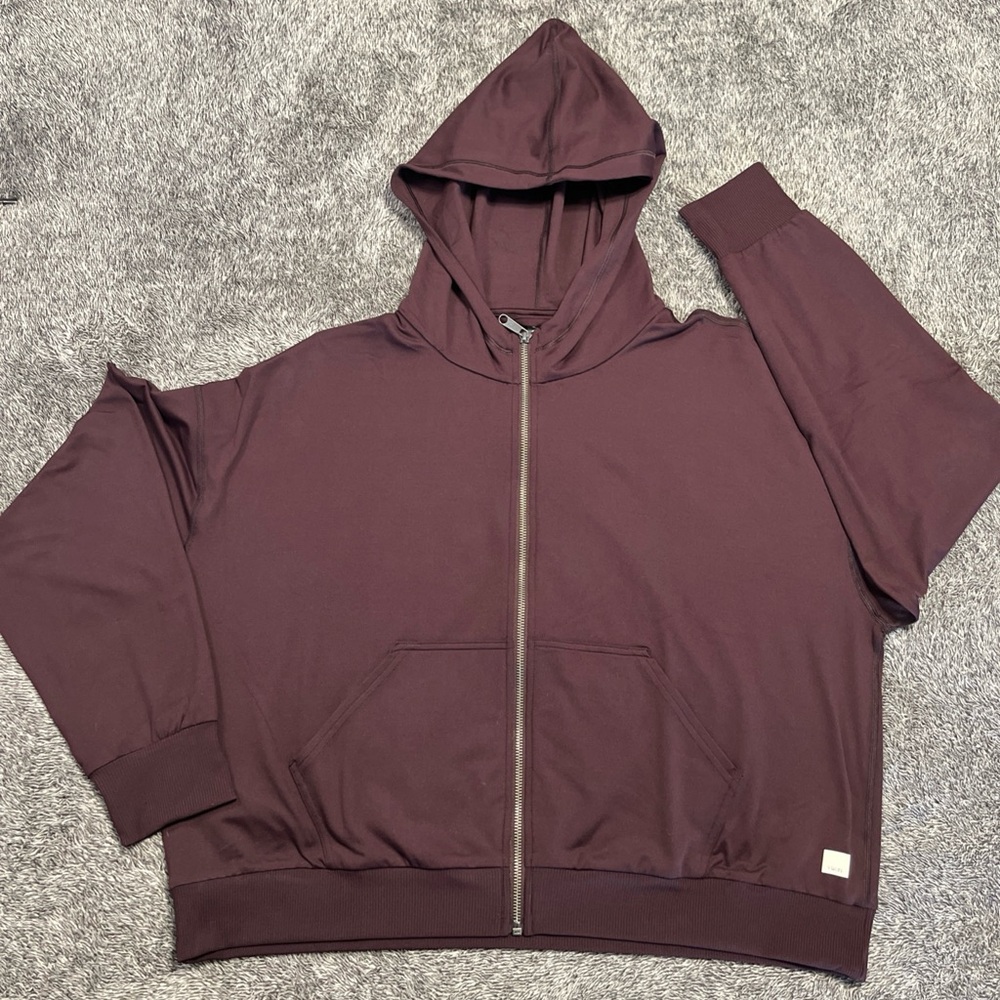 Vuori Halo Modern Full Zip Hoodie Womens XL Mahogany DreamKnit VW2064